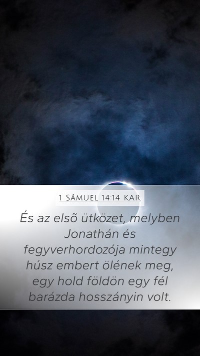 1 Sámuel 14:14 KAR Bible Verse Image
