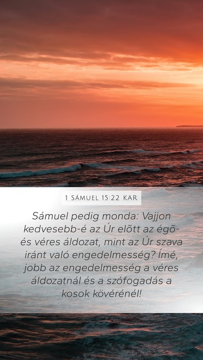 1 Sámuel 15:22 KAR Bible Verse Image