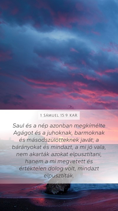 1 Sámuel 15:9 KAR Bible Verse Image