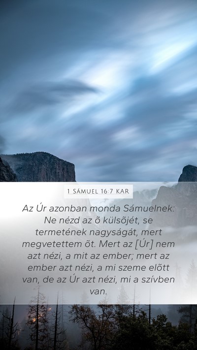 1 Sámuel 16:7 KAR Bible Verse Image