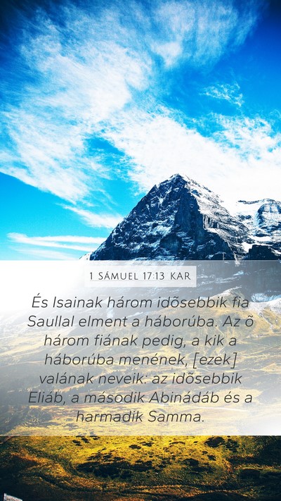 1 Sámuel 17:13 KAR Bible Verse Image