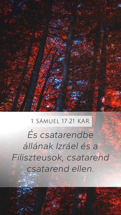 1 Sámuel 17:21 KAR Bible Verse Image
