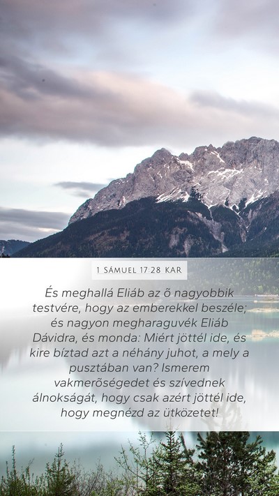 1 Sámuel 17:28 KAR Bible Verse Image