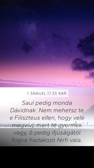 1 Sámuel 17:33 KAR Bible Verse Image