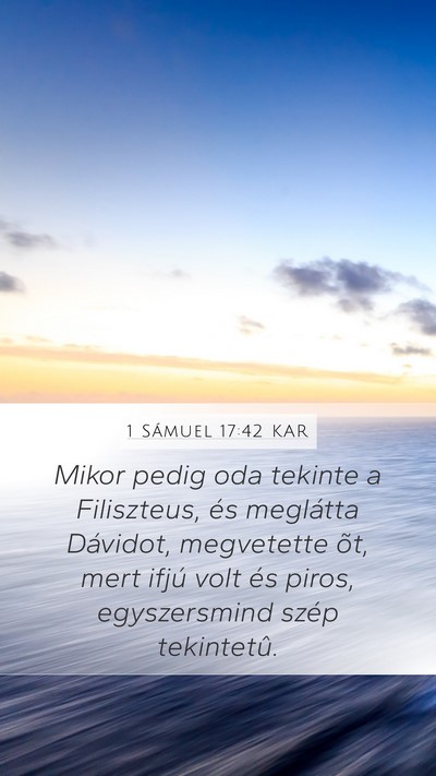 1 Sámuel 17:42 KAR Bible Verse Image