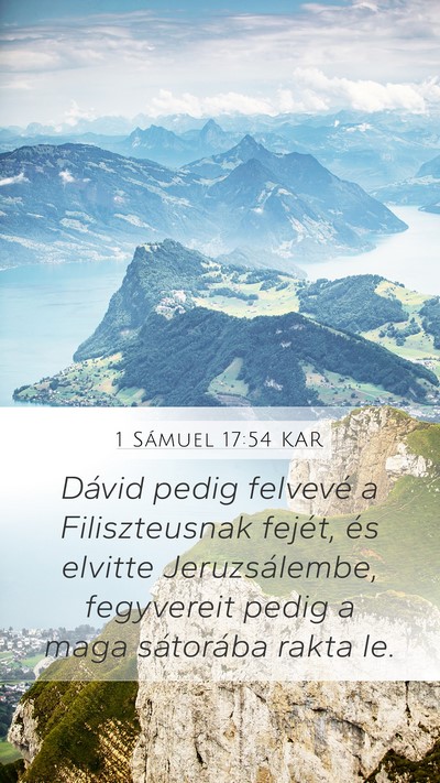1 Sámuel 17:54 KAR Bible Verse Image