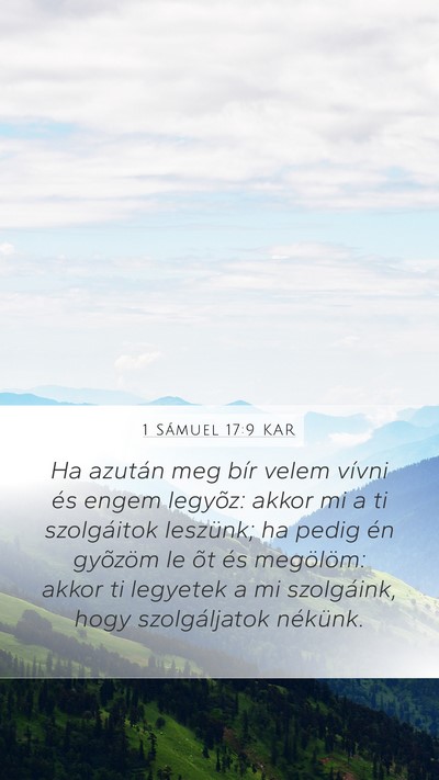 1 Sámuel 17:9 KAR Mobile Phone Wallpaper - Ha azután meg bír velem vívni és engem - Mobile Bible Verse Wallpaper