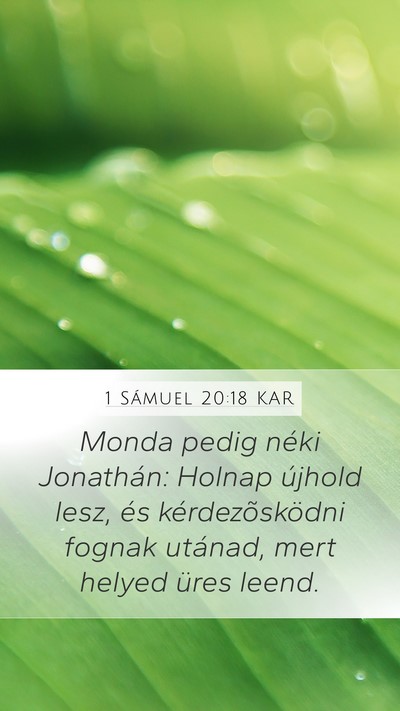 1 Sámuel 20:18 KAR Mobile Phone Wallpaper - Monda pedig néki Jonathán: Holnap újhold lesz, - Mobile Bible Verse Wallpaper