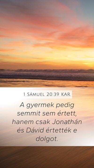 1 Sámuel 20:39 KAR Mobile Phone Wallpaper - A gyermek pedig semmit sem értett, hanem csak - Mobile Bible Verse Wallpaper
