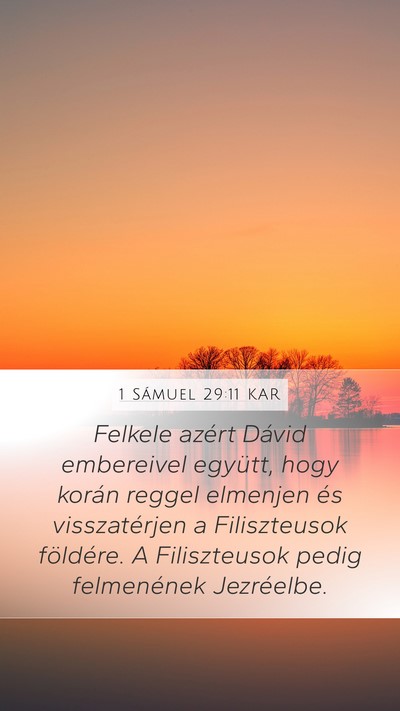 1 Sámuel 29:11 KAR Bible Verse Image