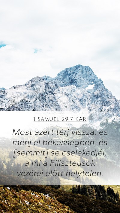 1 Sámuel 29:7 KAR Bible Verse Image