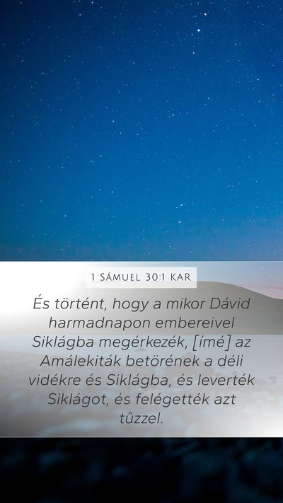 1 Sámuel 30:1 KAR Bible Verse Image
