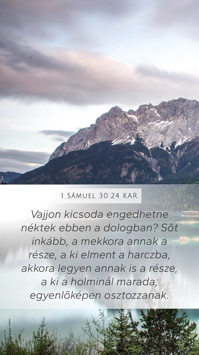 1 Sámuel 30:24 KAR Bible Verse Image
