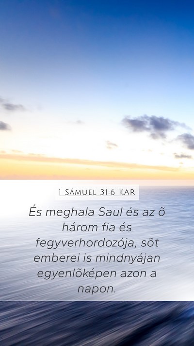 1 Sámuel 31:6 KAR Bible Verse Image