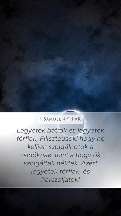 1 Sámuel 4:9 KAR Bible Verse Image