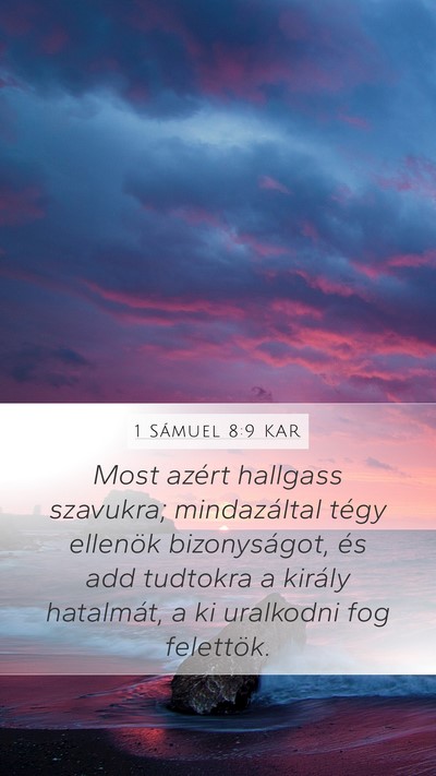 1 Sámuel 8:9 KAR Bible Verse Image