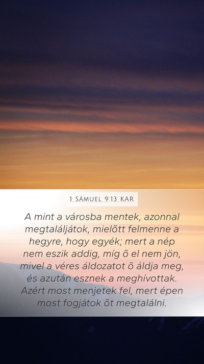 1 Sámuel 9:13 KAR Bible Verse Image