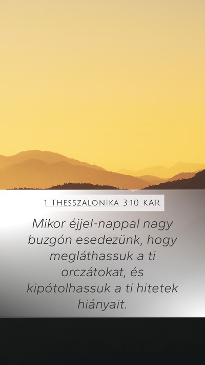 1 Thesszalonika 3:10 KAR Bible Verse Image