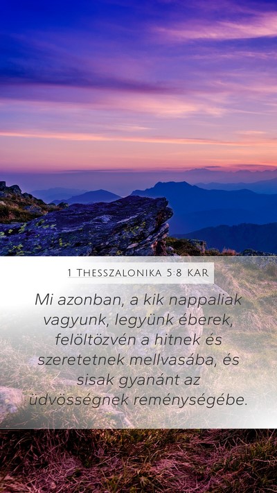 1 Thesszalonika 5:8 KAR Bible Verse Image