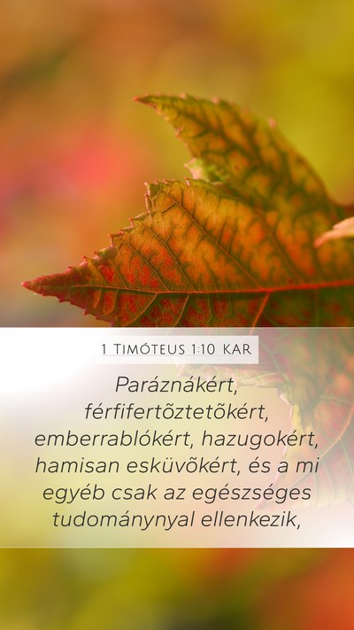1 Timóteus 1:10 KAR Bible Verse Image