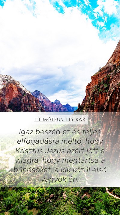 1 Timóteus 1:15 KAR Bible Verse Image