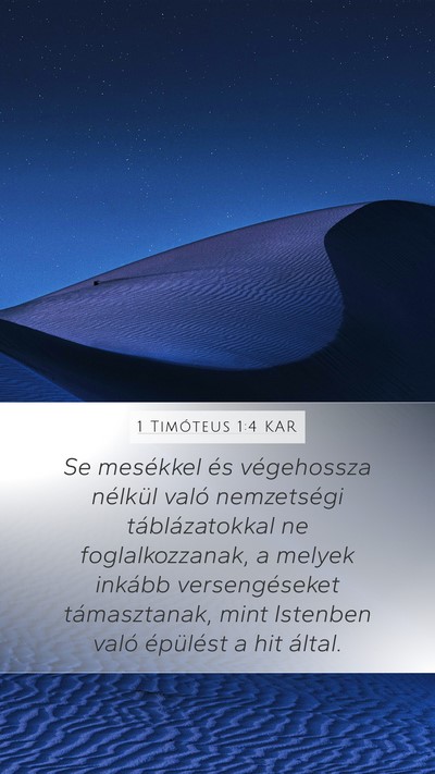 1 Timóteus 1:4 KAR Bible Verse Image