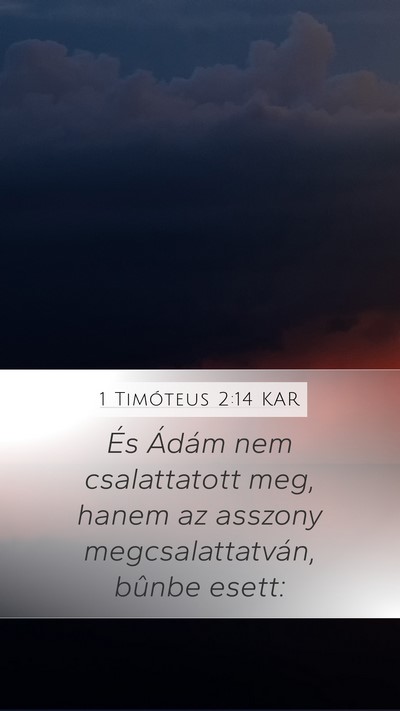 1 Timóteus 2:14 KAR Bible Verse Image