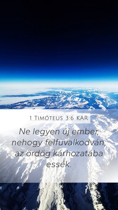 1 Timóteus 3:6 KAR Bible Verse Image