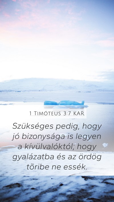 1 Timóteus 3:7 KAR Bible Verse Image