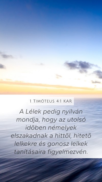 1 Timóteus 4:1 KAR Bible Verse Image