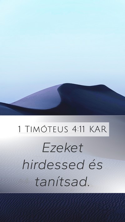 1 Timóteus 4:11 KAR Bible Verse Image