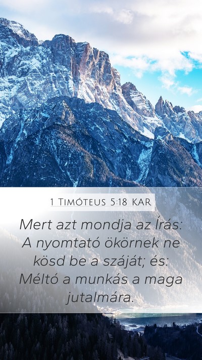 1 Timóteus 5:18 KAR Bible Verse Image