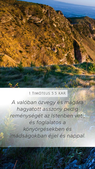 1 Timóteus 5:5 KAR Bible Verse Image