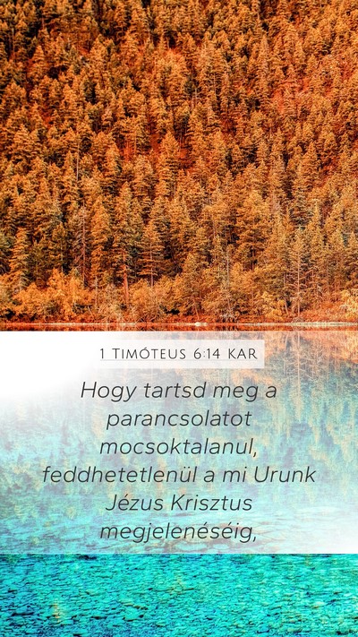 1 Timóteus 6:14 KAR Bible Verse Image