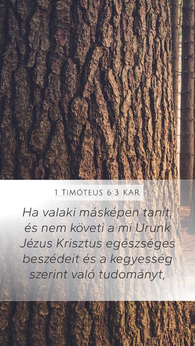 1 Timóteus 6:3 KAR Bible Verse Image