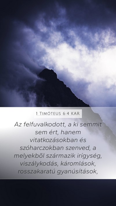 1 Timóteus 6:4 KAR Bible Verse Image
