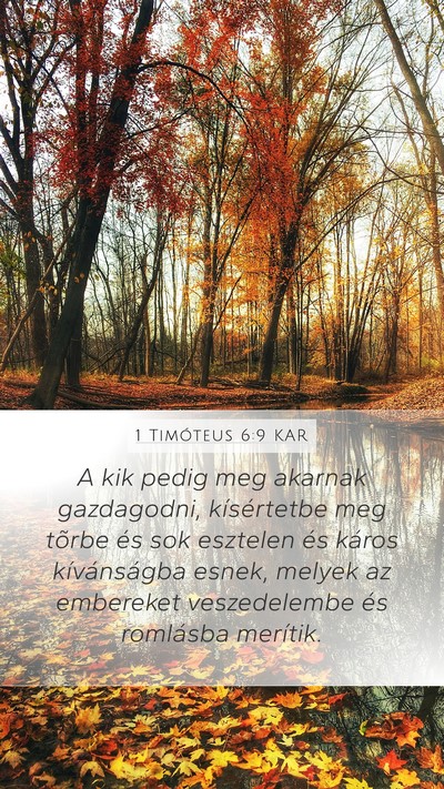 1 Timóteus 6:9 KAR Bible Verse Image