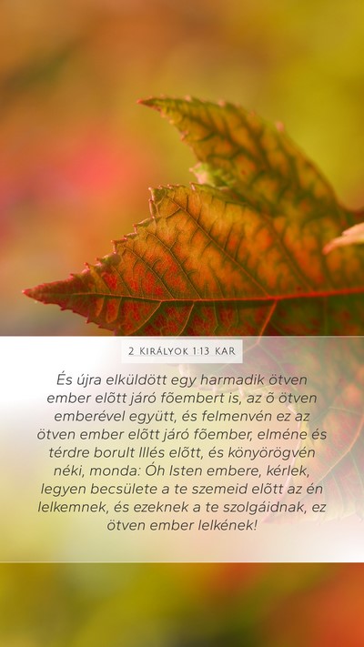 2 Királyok 1:13 KAR Bible Verse Image