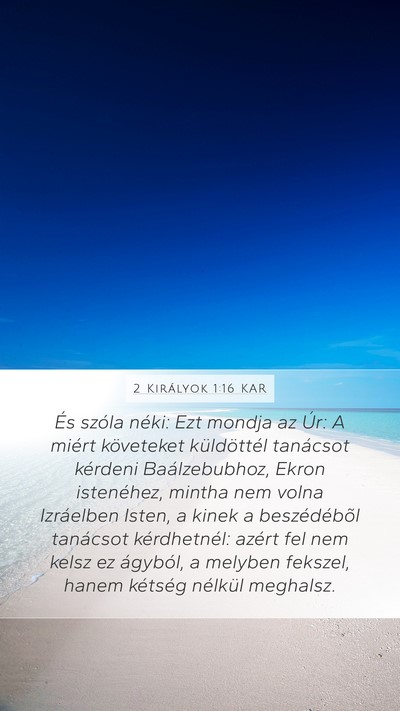 2 Királyok 1:16 KAR Bible Verse Image