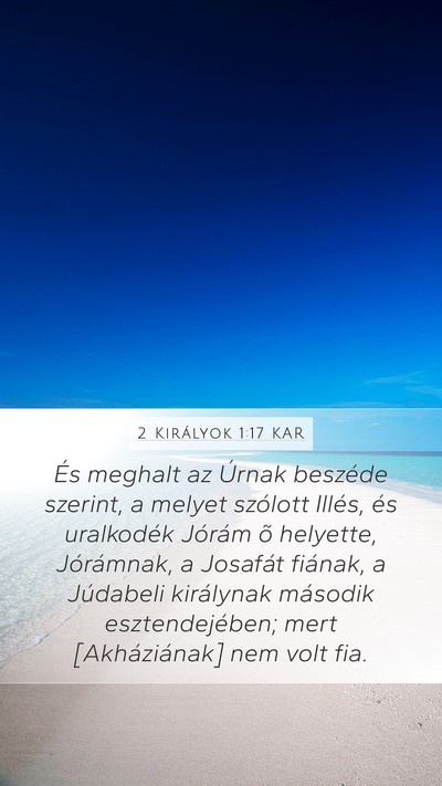 2 Királyok 1:17 KAR Bible Verse Image