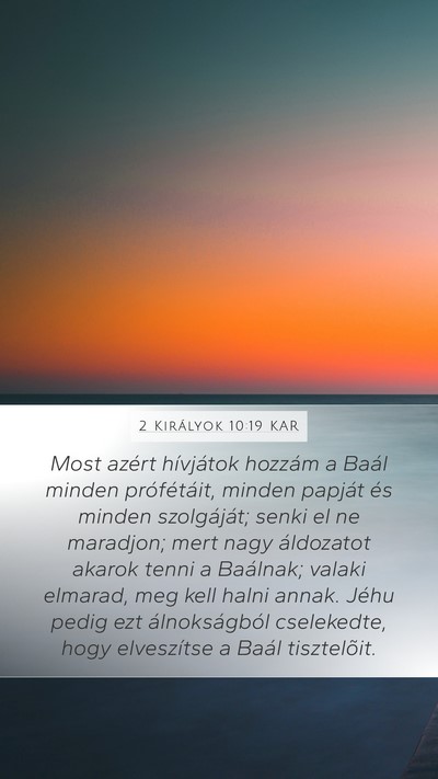 2 Királyok 10:19 KAR Bible Verse Image