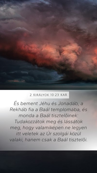 2 Királyok 10:23 KAR Bible Verse Image