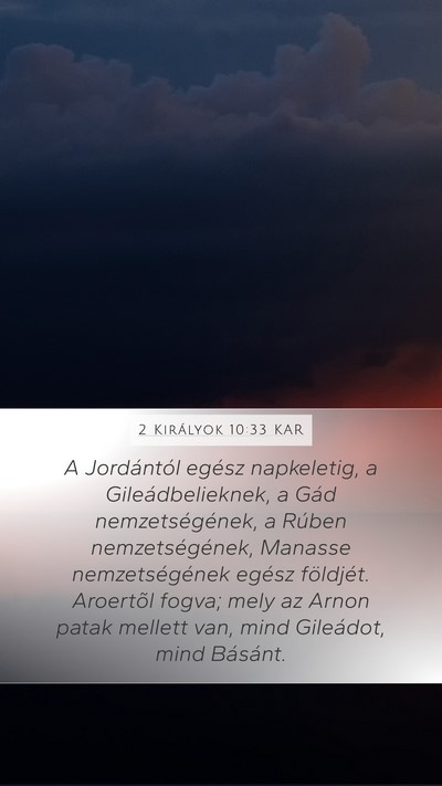 2 Királyok 10:33 KAR Bible Verse Image