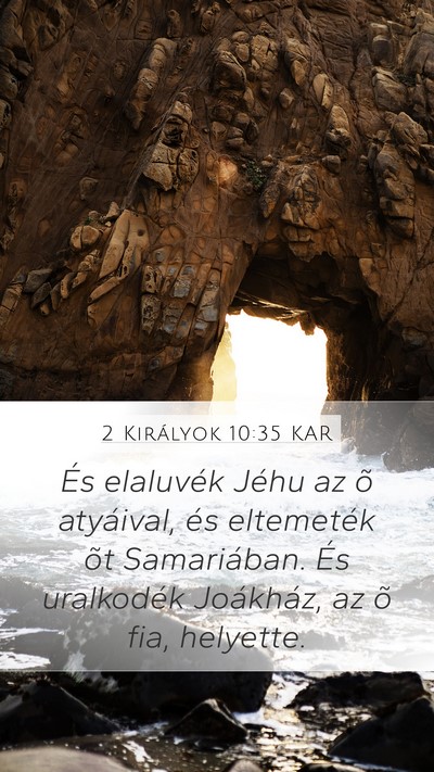 2 Királyok 10:35 KAR Bible Verse Image
