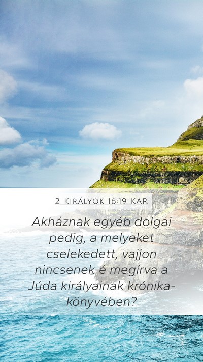 2 Királyok 16:19 KAR Bible Verse Image