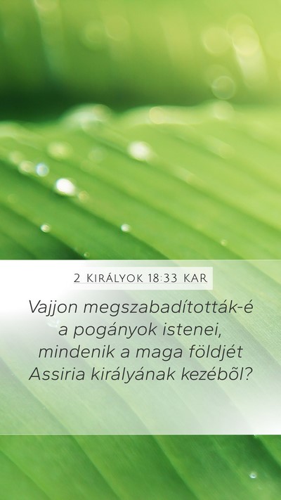 2 Királyok 18:33 KAR Bible Verse Image