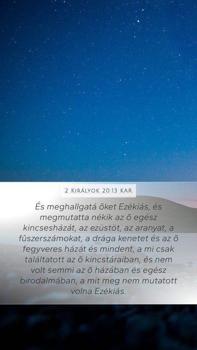 2 Királyok 20:13 KAR Bible Verse Image