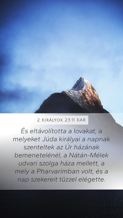 2 Királyok 23:11 KAR Bible Verse Image