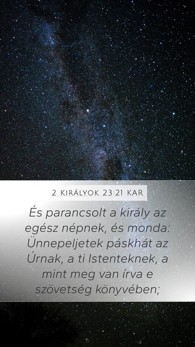 2 Királyok 23:21 KAR Bible Verse Image