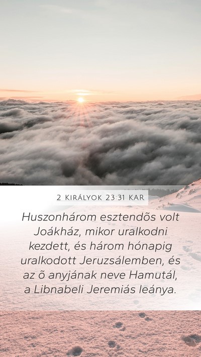 2 Királyok 23:31 KAR Bible Verse Image